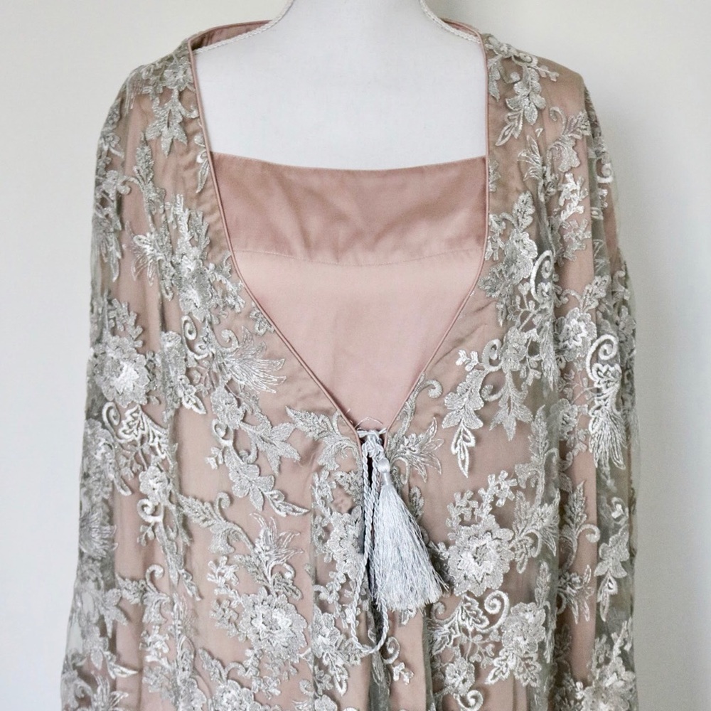 3-piece silk embroidered pakistani cape suit